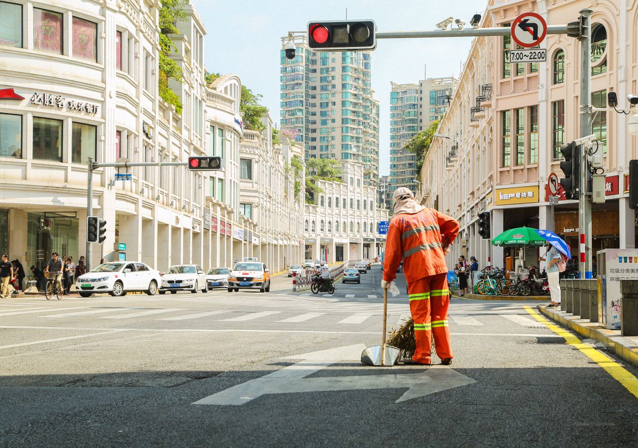 Opération de nettoyage urbain
